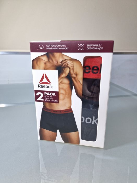 Reebok Męskie Bokserki 2-Pak Kolor Czarny Rozmiar XXL