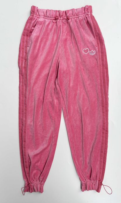 Spodnie Dresowe Adidas S 36 Różowe Róż Welurowe Sportowe