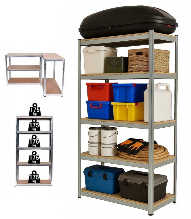 Regał magazynowy metalowy 180x90x40 5 półek 875kg WYPRZEDAŻ