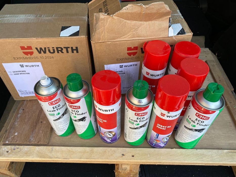 Spray detector de fugas Wurth e CRC - Novo