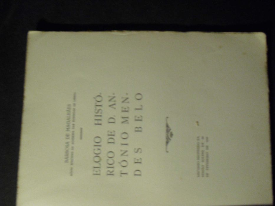 Magalhães (Barbosa de);Elogio Histórico de D.António Mendes Belo