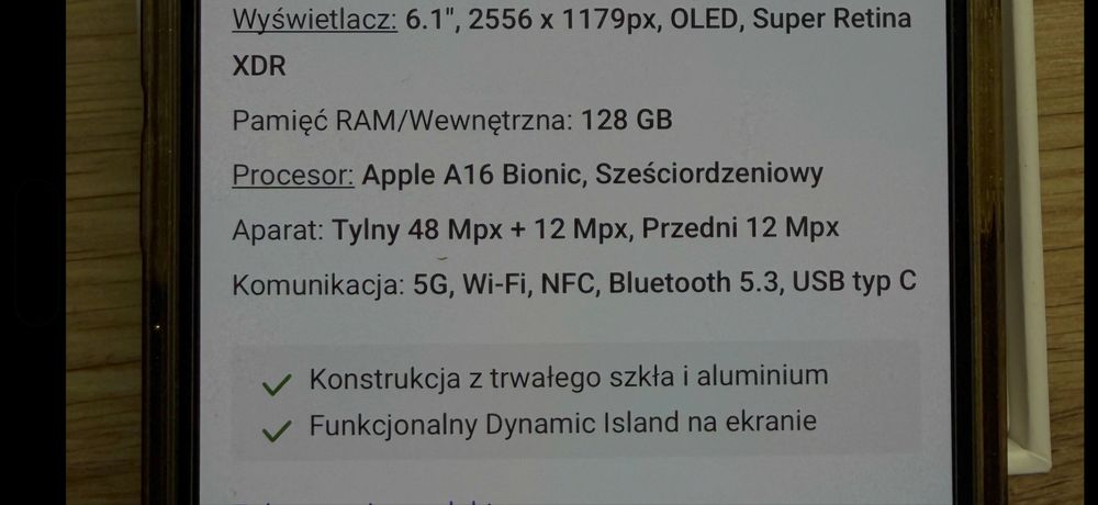 Iphone 15 128gb idealny