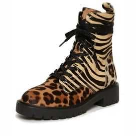 Steve Madden Grid trapery z Naturalnego Futra SKÓRA Animal Print