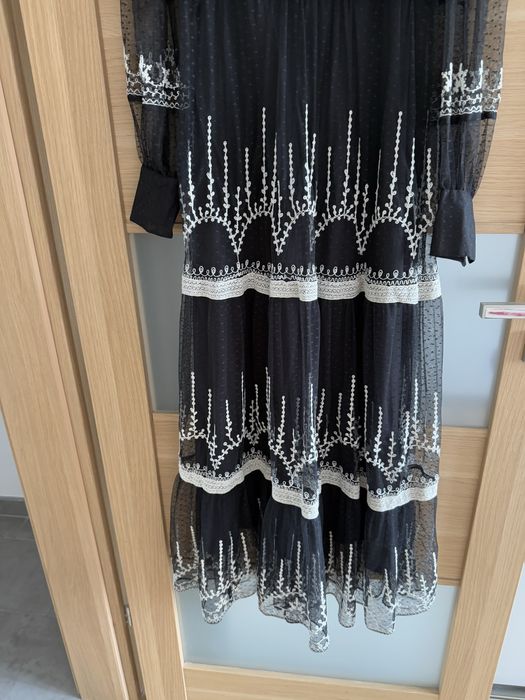Koronkowa sukienka zara  boho falbanki