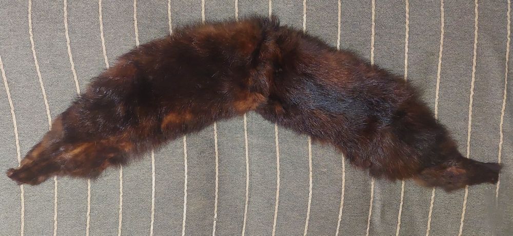 Várias estolas de pele verdadeira, raposa, marta e vison