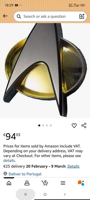 Emblema Pin comunicador Star Trek - A Nova Geração