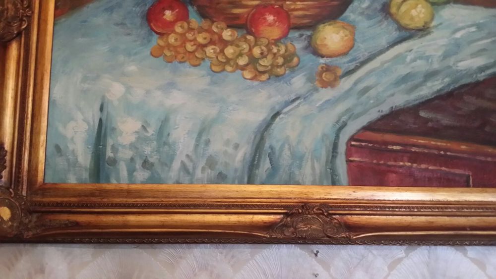 Большая картина,в шикарной раме,Натюрморт, холст/масло,размер 108/78