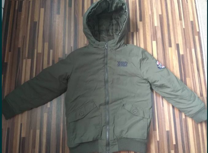 Kurtka zimowa na zimę dziecięca chłopięca khaki dopo dopo ciepła 128