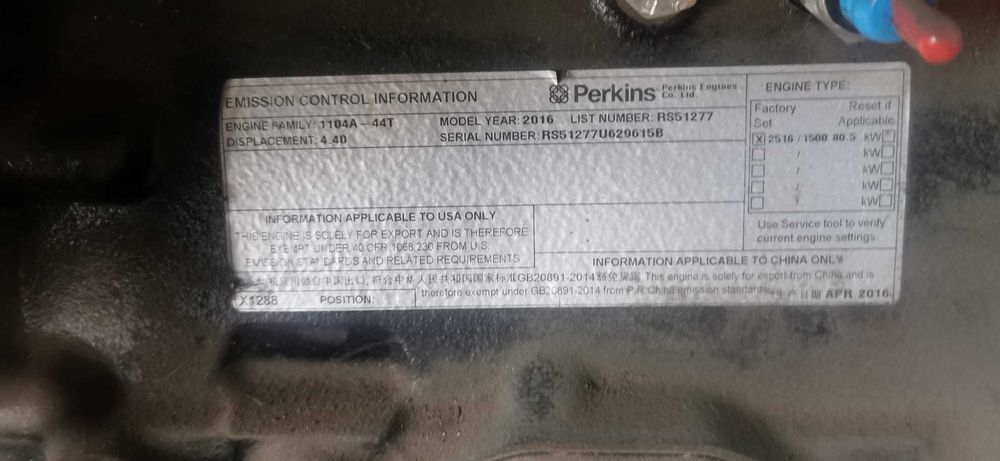Motor Perkins 1104A-44TG – Novo (Nunca Usado)