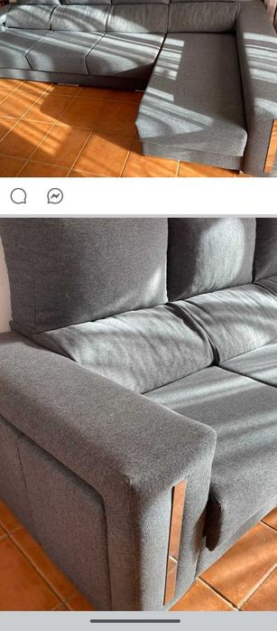 Sofá chaise long com arrumação