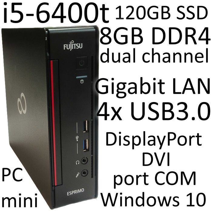 Mini PC i5-6400t SSD 120GB 8GB DDR4 USB3.0 Windows 10 cichy i stabilny