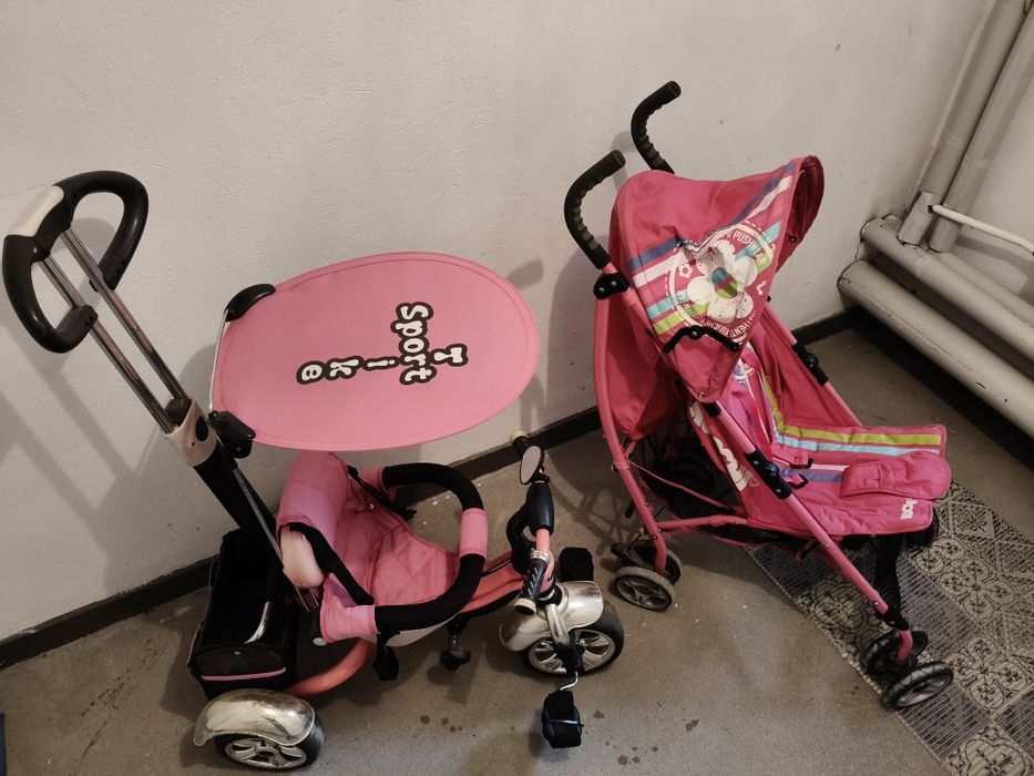 Rowerek trójkołowy plus spacerówka