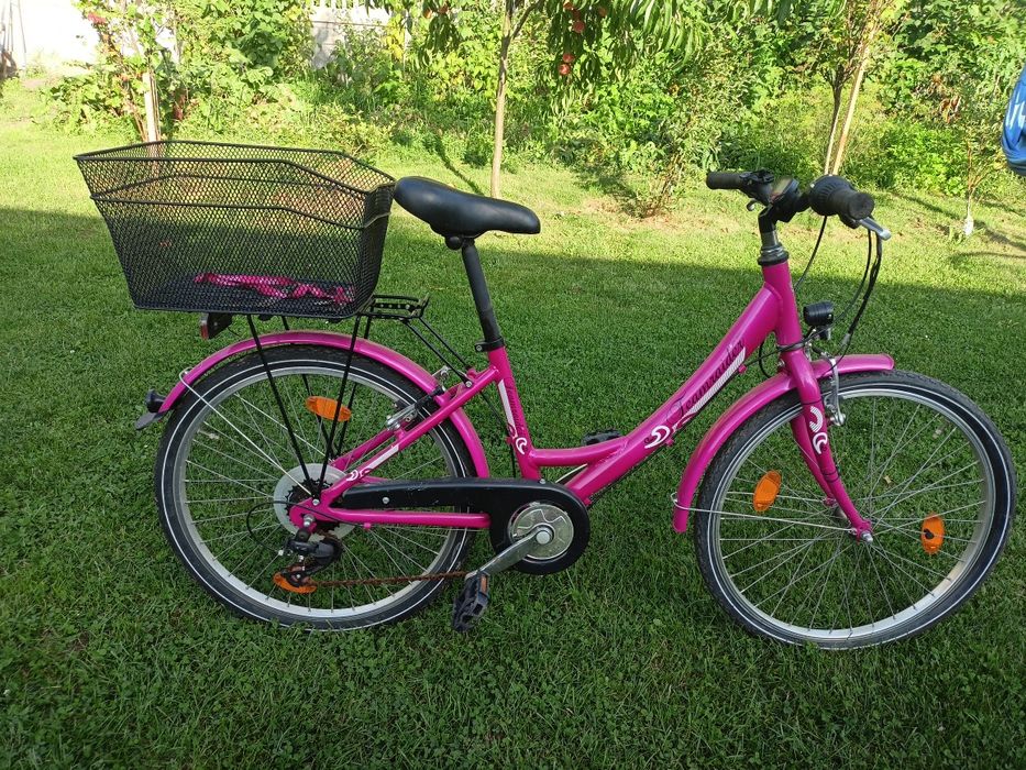 Rower miejski różowy