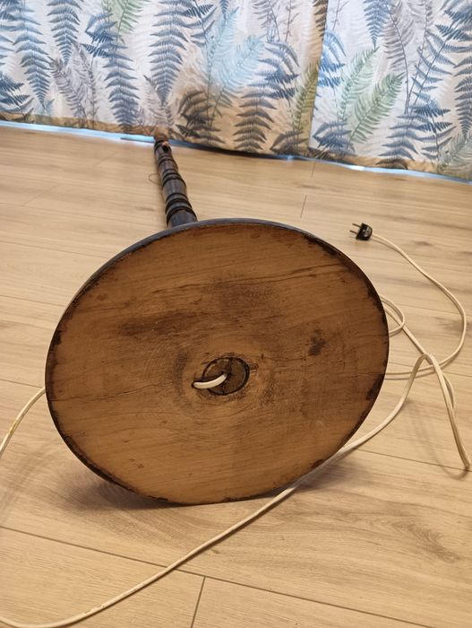 Lampa stojąca PRL z abażurem