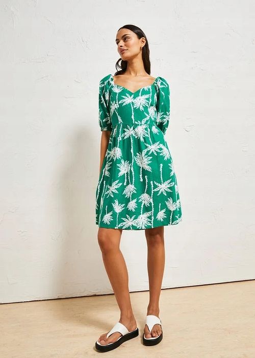 B.P.C sukienka lniana zielona z wycięciami na plecach ^50