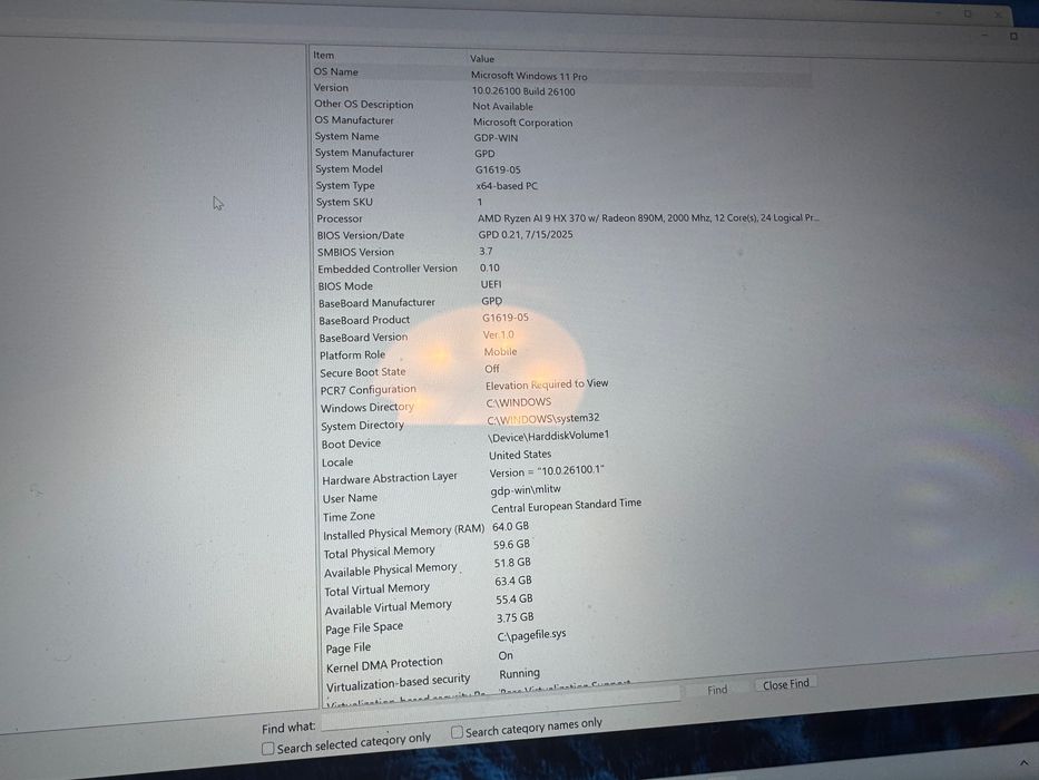 Laptop GPD Win Max 2 (2025) HX270, 64gb ram, 2tb+2tb ssd