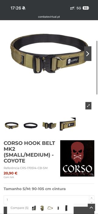 Cinto completo airsoft coldre g19 com lanterna