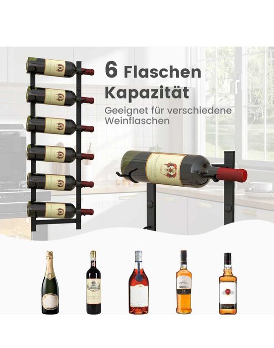 Stojak na wino na 6 butelek