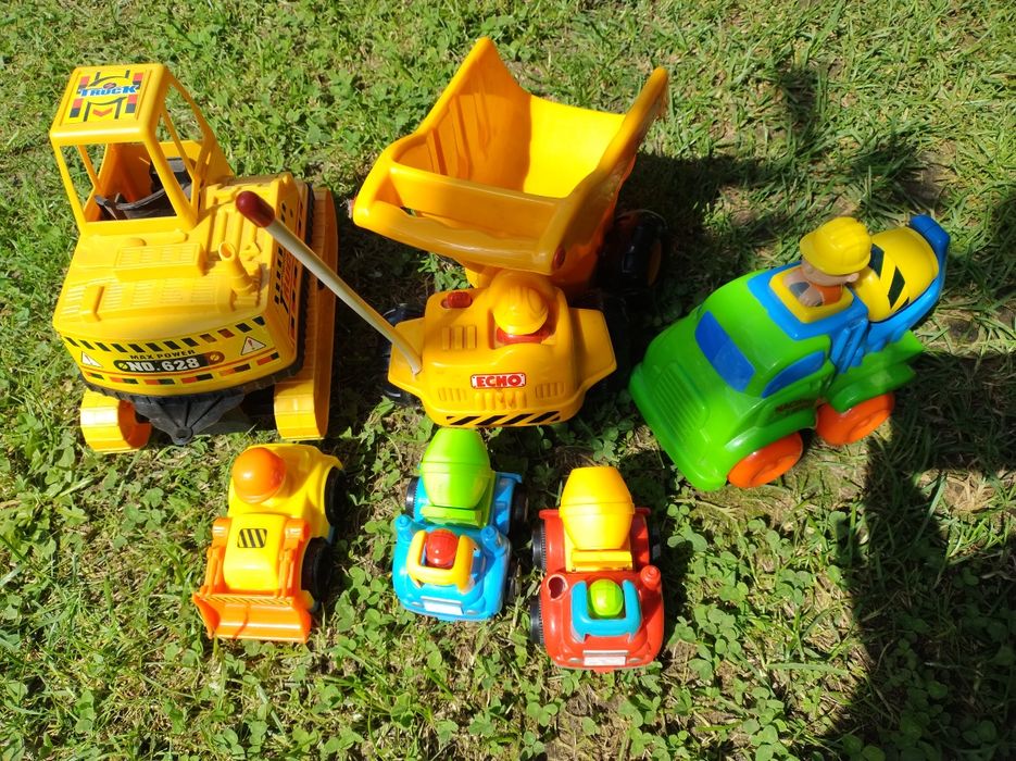Zestaw Auta pojazdy budowlane koparka betoniarka