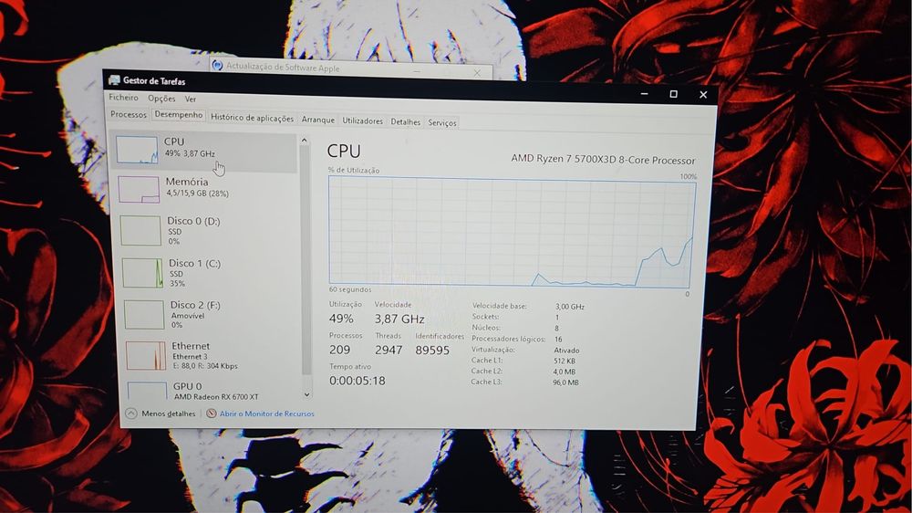 SETUP GAMING COMPLETO | Ryzen 7 5700X3D + RX 6700 XT Red Devil | Samsung 240Hz | Pronto a Jogar