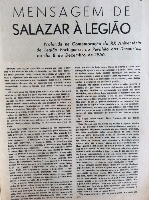 Revista da Legião Portuguesa - Legião em Marcha - 1956
