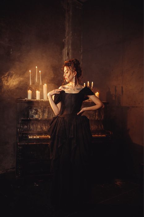 Чорна вечірня сукня-трансформер | корсет | люкс | фотосесія