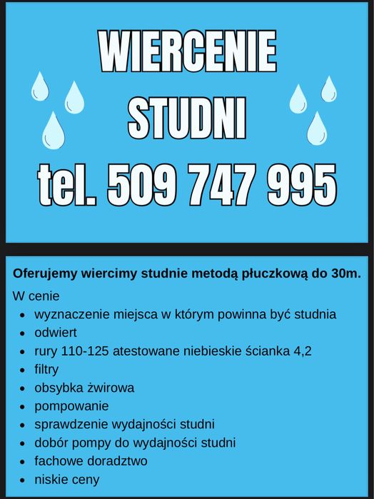 Studnie głębinowe wiercenie studni