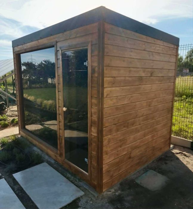 Sauna Ogrodowa Olaya 5 3,2x2,3m Witryna + Piec + Ocieplona