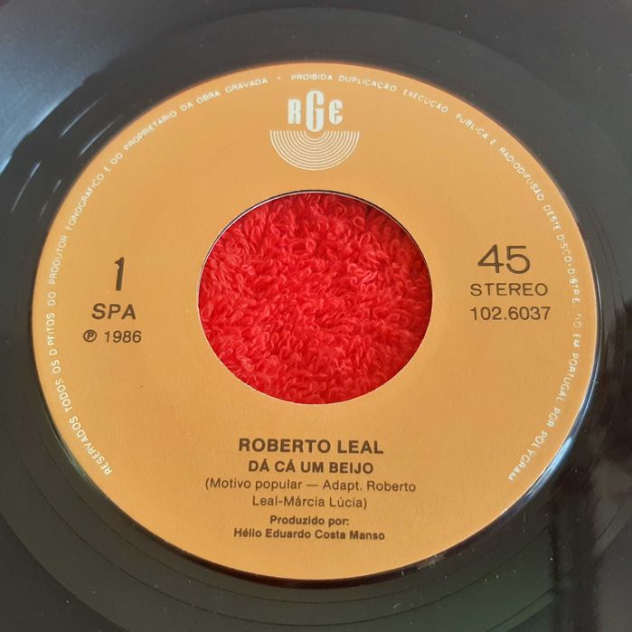 Disco Vinil Single Roberto Leal - Dá Cá um Beijo / Chora Carolina