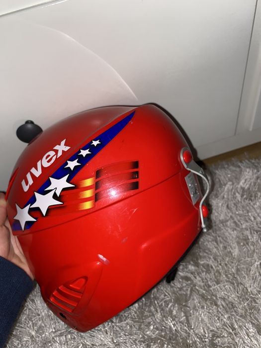 Kask zimowy i gogle+ kijki gratis