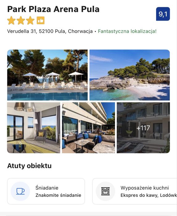 Odsprzedam nocleg w hotelu Chorwacja Pula