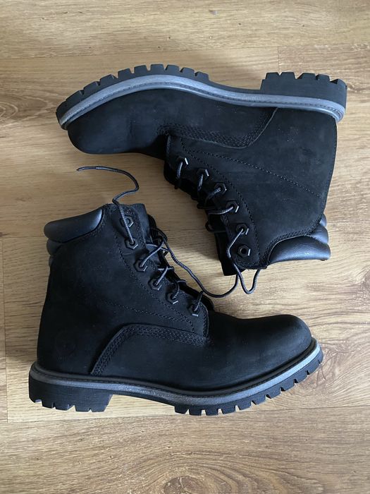 Botki skórzane trapery Timberland czarne 38,5