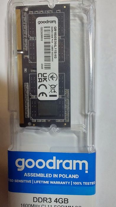 Goodram DDR3 4GB SODIMM оперативна пам'ять DDR3-1600