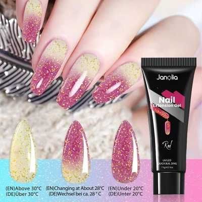 Kit Unhas Polygel 7 Cores Base Top Coat Pincel 100 moldes + Acessórios