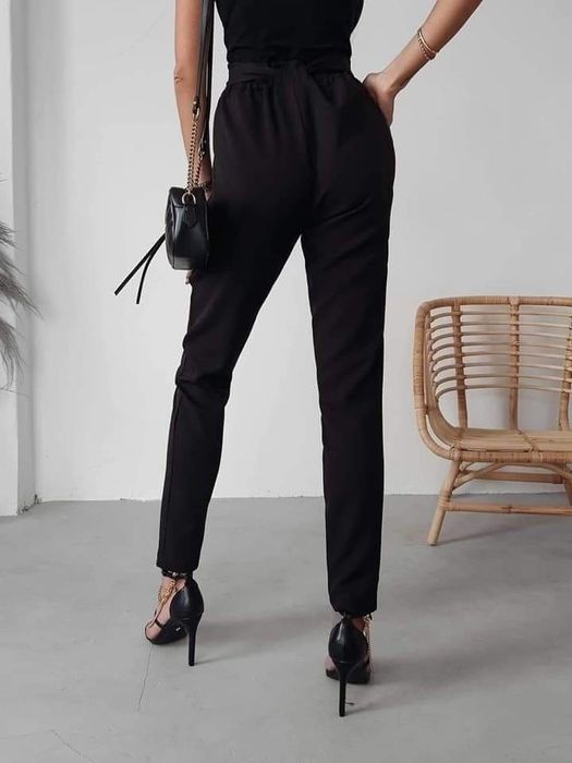 Spodnie damskie OLAVOGA NIGELLA S M czarne różowe kokarda