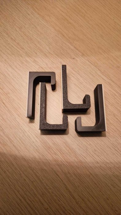 4x Wieszak, haczyk na ubrania, czarny matowy, bez wiercenia, do 2kg