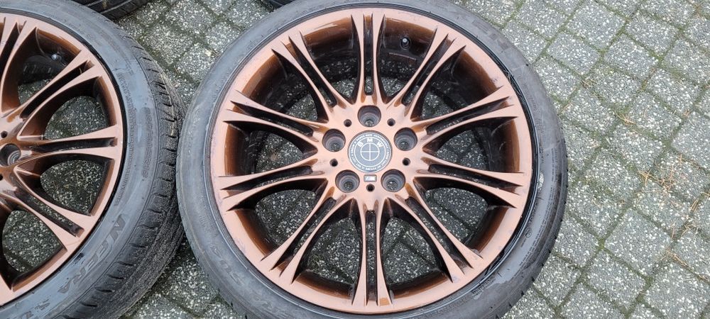 18" BMW oryginal E46 5x120 8j 8,5j  brazowe rude   Styling 135 + opony