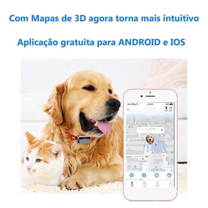 Localizador GPS rastreador animais de estimação cão gato coleira