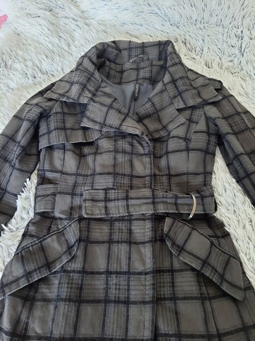 Długi płaszcz w kratkę Topshop