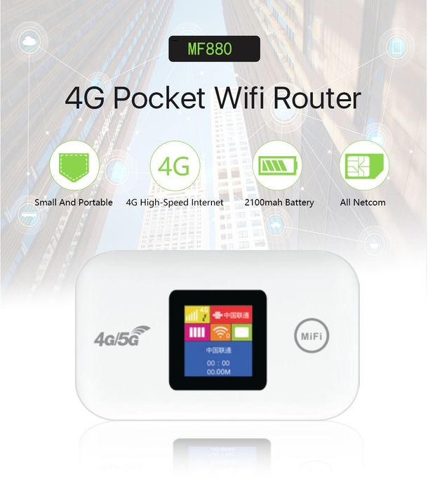 Router hotspot 4G/5G portátil com slot cartão SIM