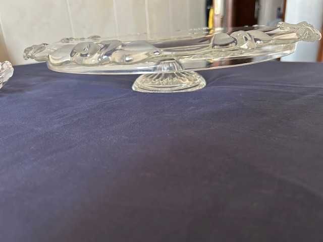 Prato P/Bolo em Cristal e Prato de Acepipes