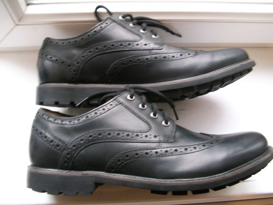 черные кожаные туфли Clarks 46 стелька 31 см  оригинал