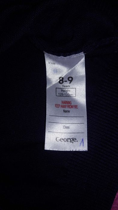 Трикотажная школьная кофта George, 122-134см. Джемпер.