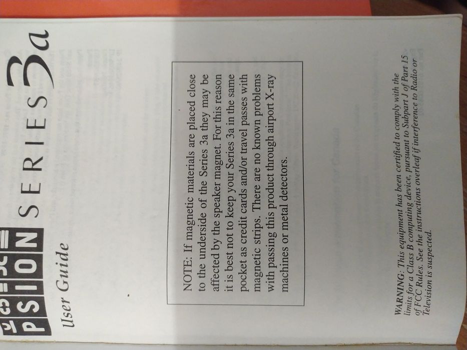 Psion Series 3a Electronic Diary Manual64750941607809122