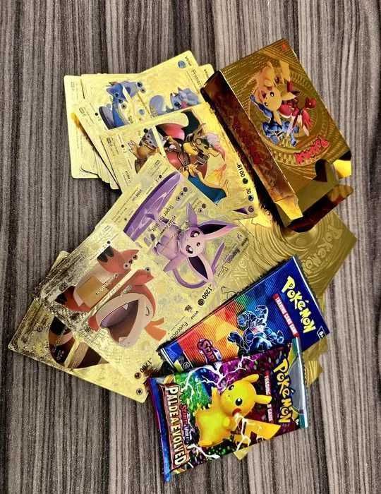 Super zestaw Pokemon złote karty 55 kart + 2 saszetki nowe