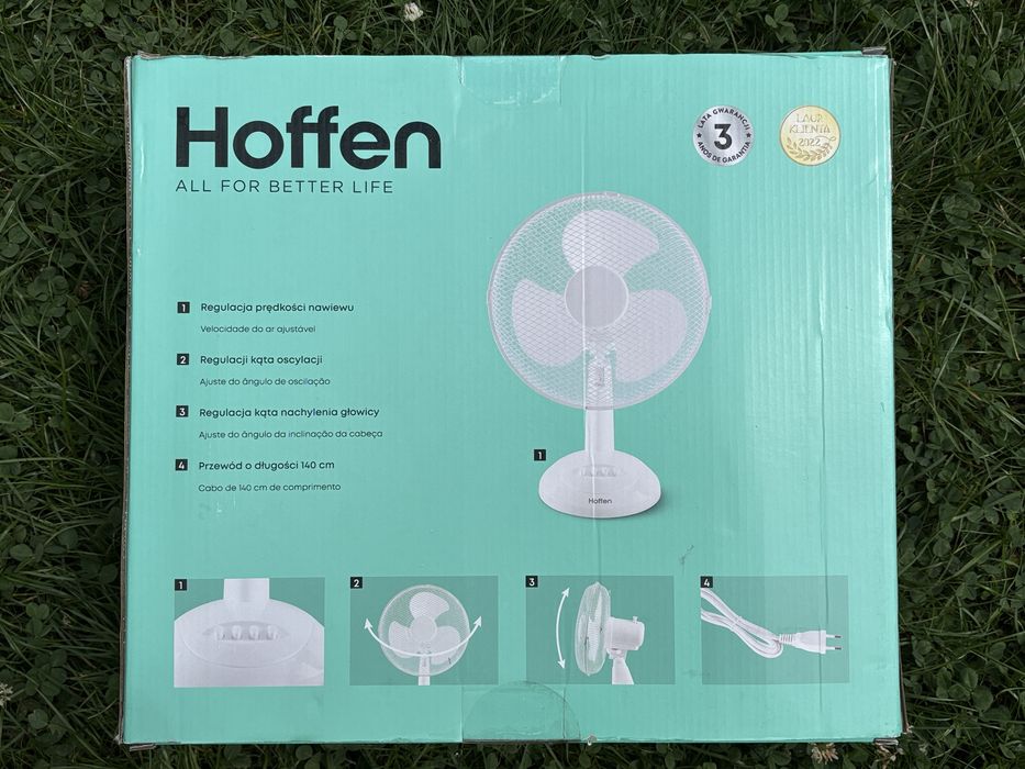 Nowy wentylator biurkowy Hoffen