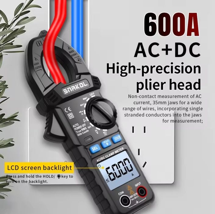 Цифрові струмові кліщі ANENG PN108 AC/DC 600A | True RMS |