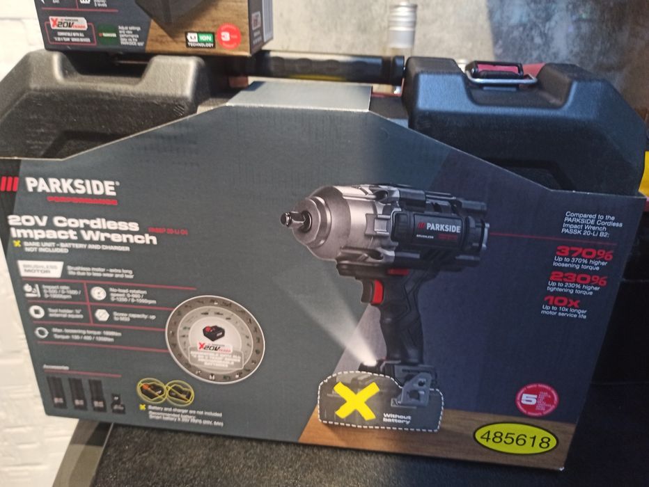 Klucz udarowy parkside performance 1356Nm  z baterią 8ah Nowe  5lat gw