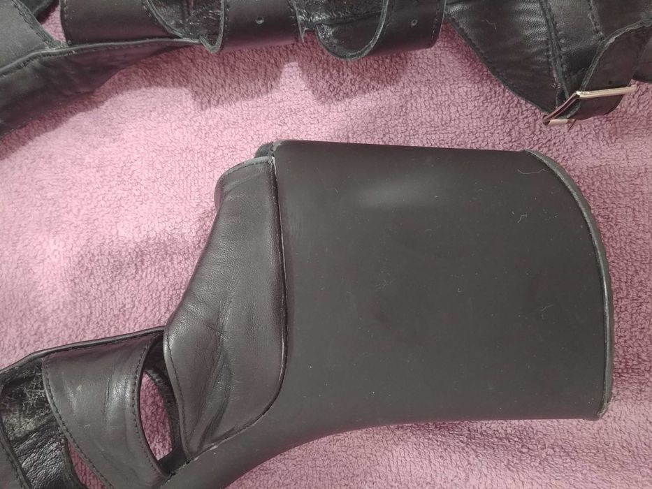 Kozaki botki sandałki czarne buty pole dance na platformie 36/37