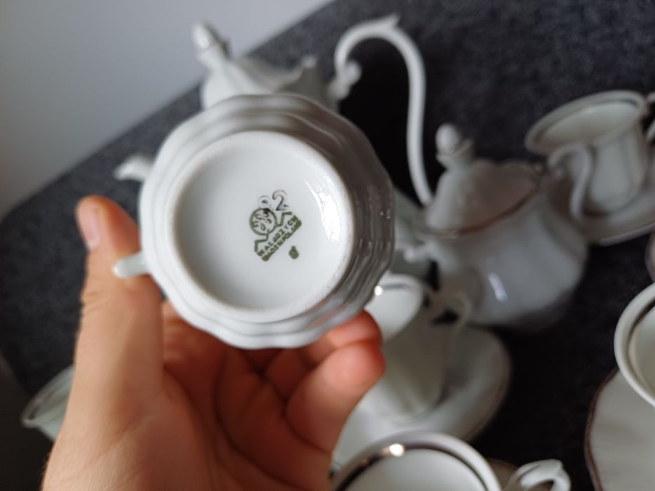 Piękny serwis kawowy Wałbrzych sygnowany prl staroć antyk